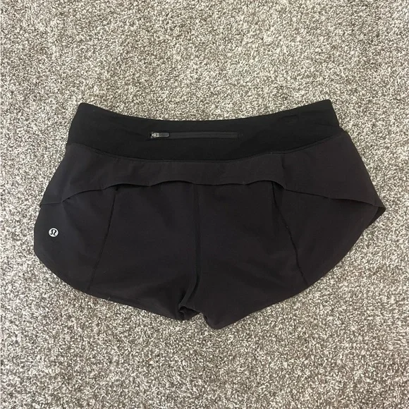 *SOLD* Lululemon Black Speed Up Shorts 2.5” Size 8 - Picture 3 of 4